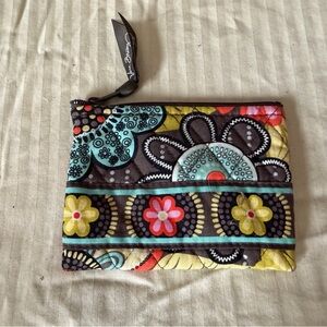 Vera Bradley Black and Yellow Floral Cosmetic Bag - PREOWNED